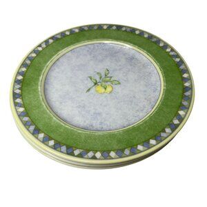 Royal Doulton Fine China Garmina Lemon Pattern 9” Plates Set Of 3 - 1999